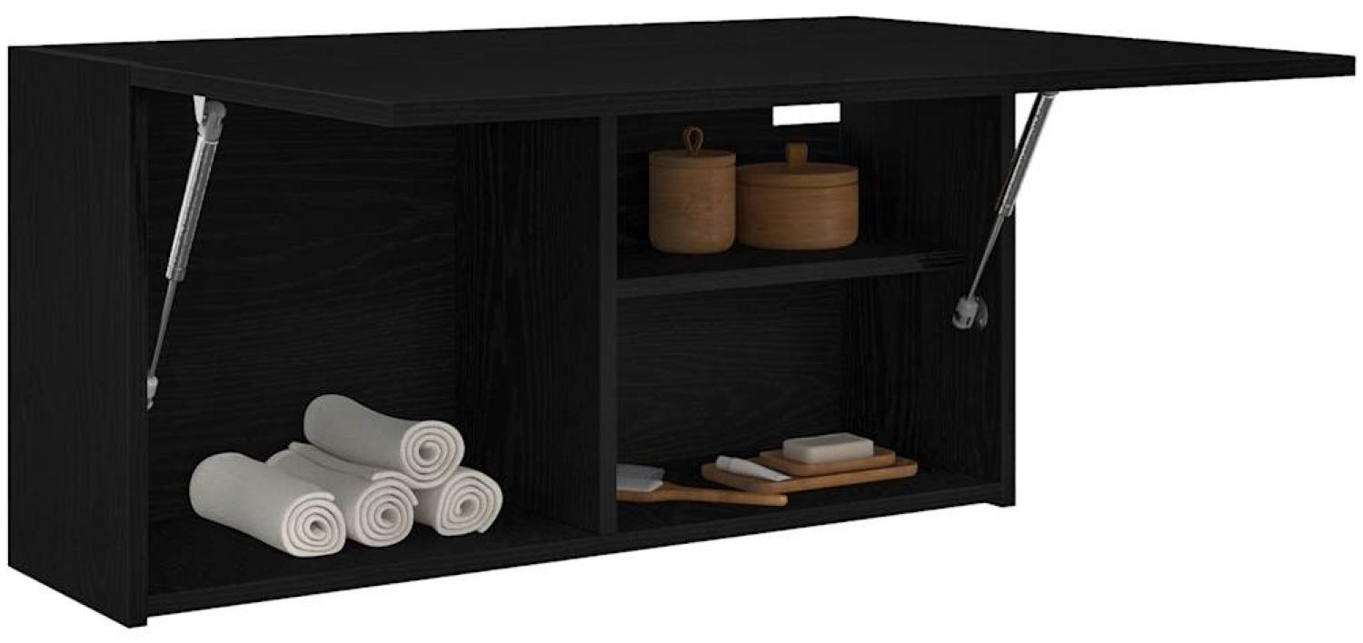 vidaXL Bad-Wandschrank Schwarz 80x25x40 cm Holzwerkstoff 860086 Bild 1