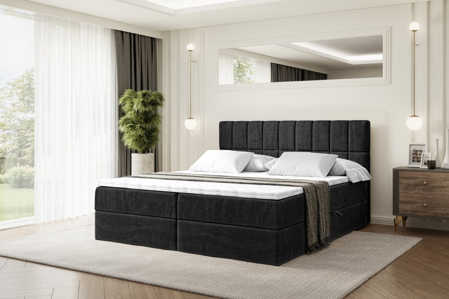 ALTDECOR Boxbett MIAMI (Multipocket-Matratze H4, H3 Matratze Bonellfederung, Topper, Kopfteil) Bild 1