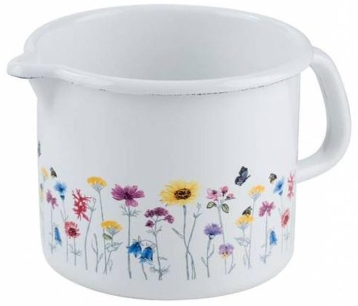 Riess Schnabeltopf Ø10cm 0,75 Liter Emaille Country Flora Bild 1