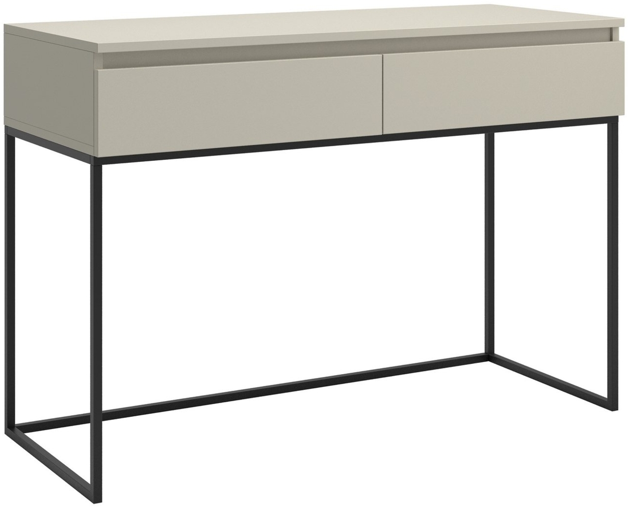 Selsey 'Bemmi' Schminktisch Schreibtisch, greige mit schwarzem Metallgestell, ca. 80 x 120 x 50 cm Bild 1