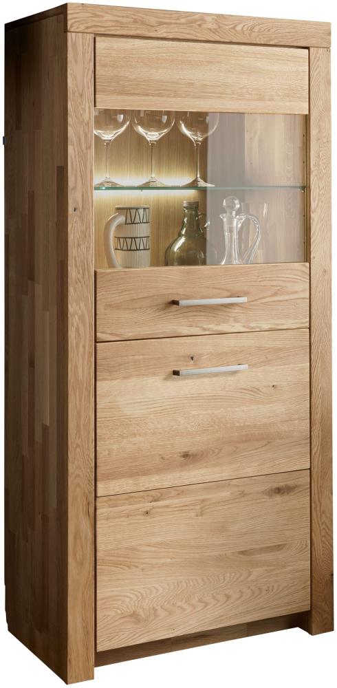 Highboard >WZ-0169< (BxHxT: 65x141,2x40 cm) in natur geölt - 65x141,2x40 (BxHxT) Bild 1