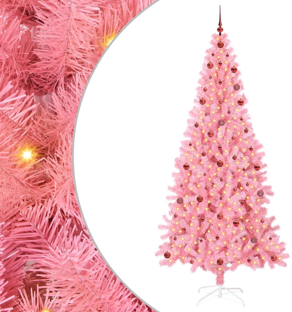 vidaXL Weihnachtsbaum mit 300 LEDs mit Ständer Rosa 240 cm PVC 3396447 Bild 1