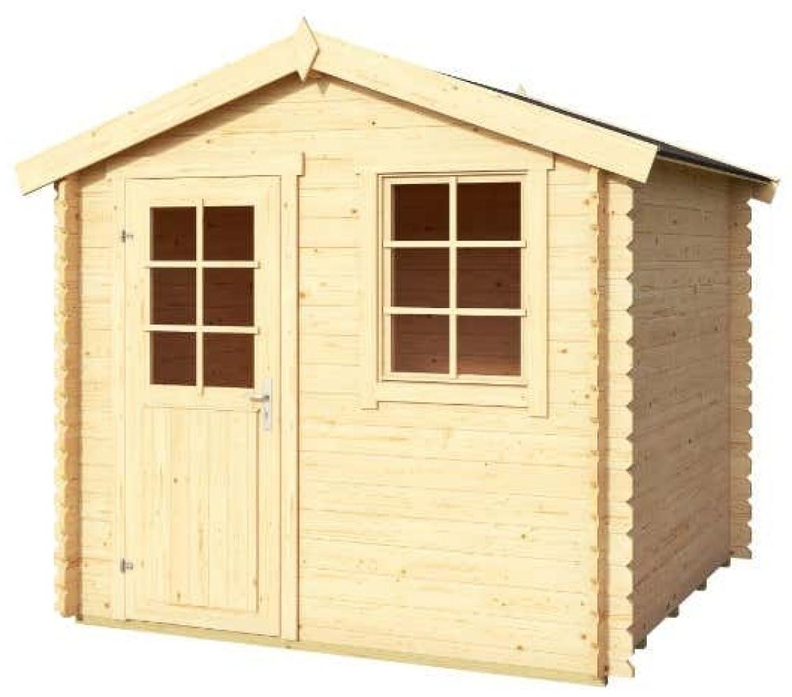 Lasita Maja Gerätehaus Wels aus Holz in Graumit 28 mm Wandstärke mit Montagematerial Bild 1