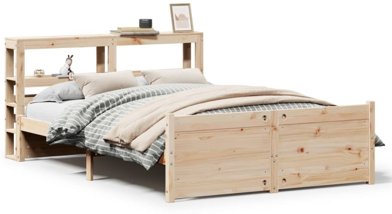 vidaXL Bettgestell mit Kopfteil ohne Matratze 140x200 cm 3306021 Bild 1