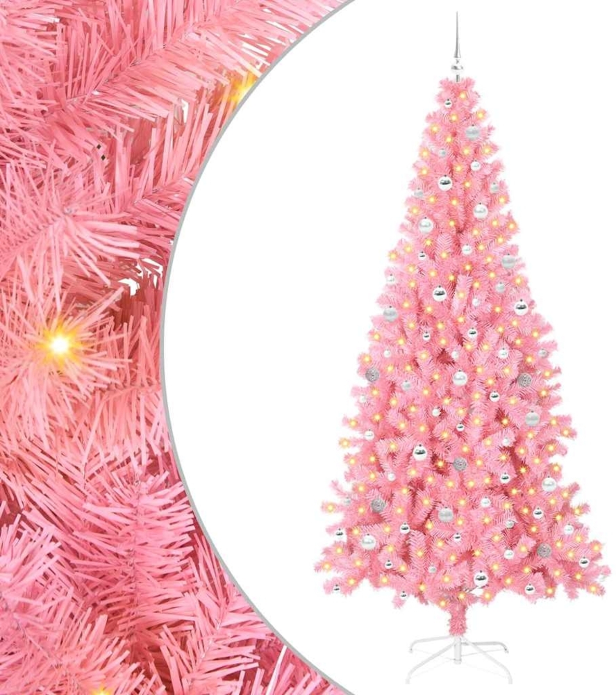 vidaXL Weihnachtsbaum mit 300 LEDs mit Ständer Rosa 240 cm PVC 3396452 Bild 1