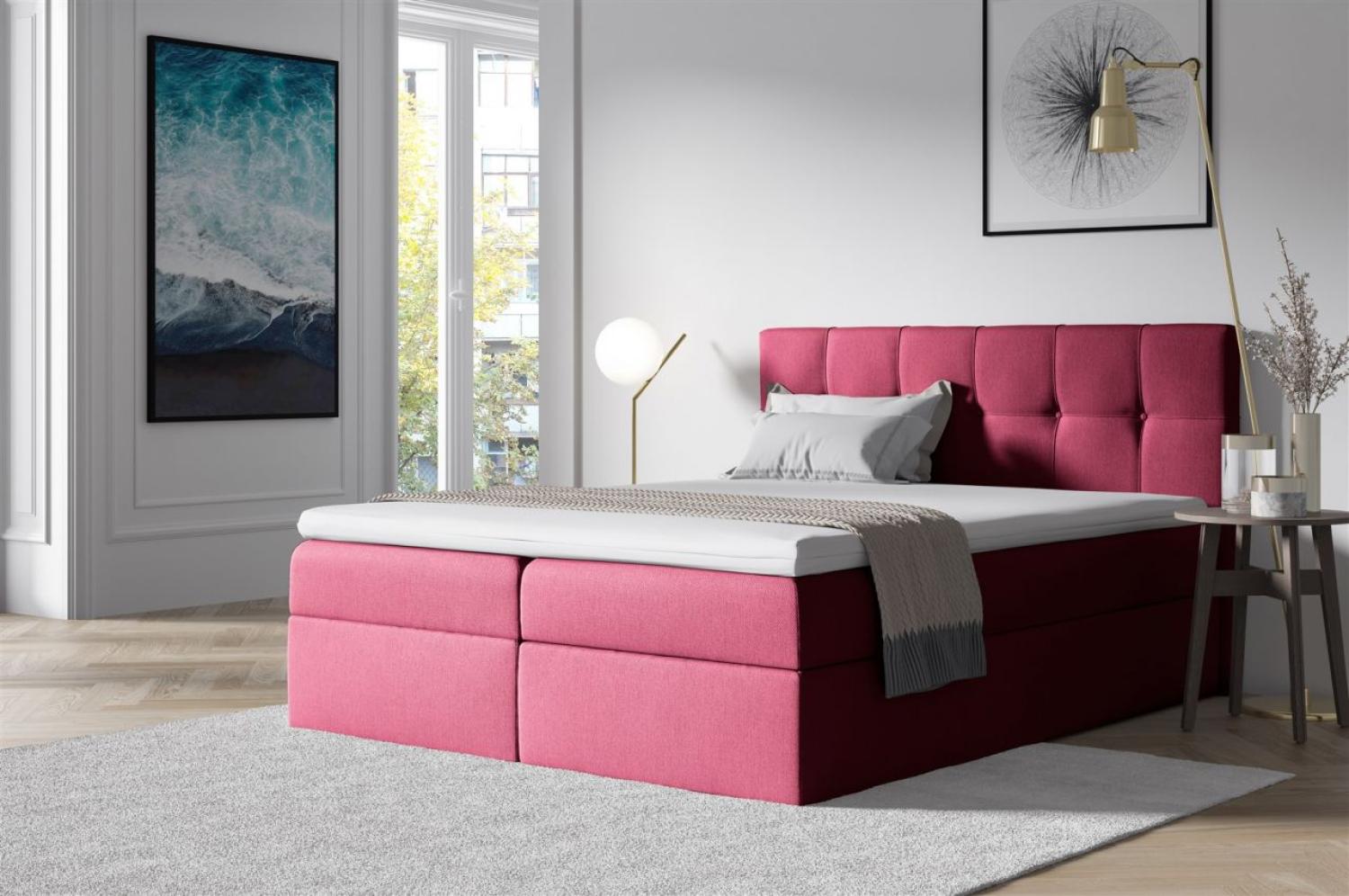 Boxspringbett Schlafzimmerbett BURGOS 120x200 cm Rot Bild 1