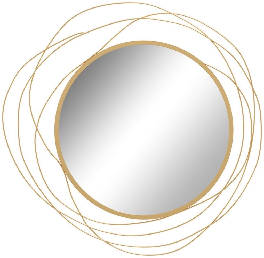 HOMCOM Wandbild Wandkunst aus Metall, 65cm Runder Spiegel, Muster (Wanddekoration, 1 St), für Wohnzimmer, Esszimmer, Büro, Gold Bild 1