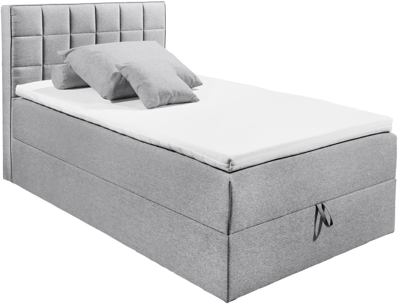 Polsterbett >ALASKA 2< Liegefläche 120x200cm, Bezug grau - 120x123x213 (BxHxT) Bild 1