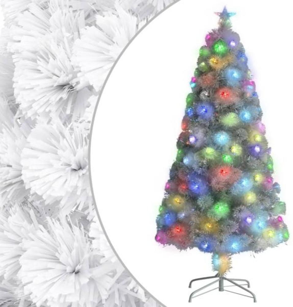 vidaXL Künstlicher Weihnachtsbaum mit Beleuchtung Weiß 120cm Glasfaser 328449 Bild 1