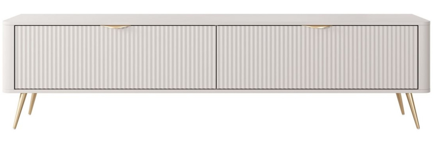 MOEBLO TV-Board RTV Pholx E 200 2D (Griffe und Beine aus Metall, geriffelte-Fronten, Lowboard Fernsehtisch TV Bank TV Tisch Fernseher Tisch TV Möbel), (BxHxT):200x51x38 cm Bild 1
