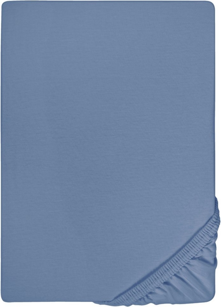 biberna Feinjersey-Spannbetttuch 0077144, blau, 1x 90x190 cm - 100x200 cm Bild 1