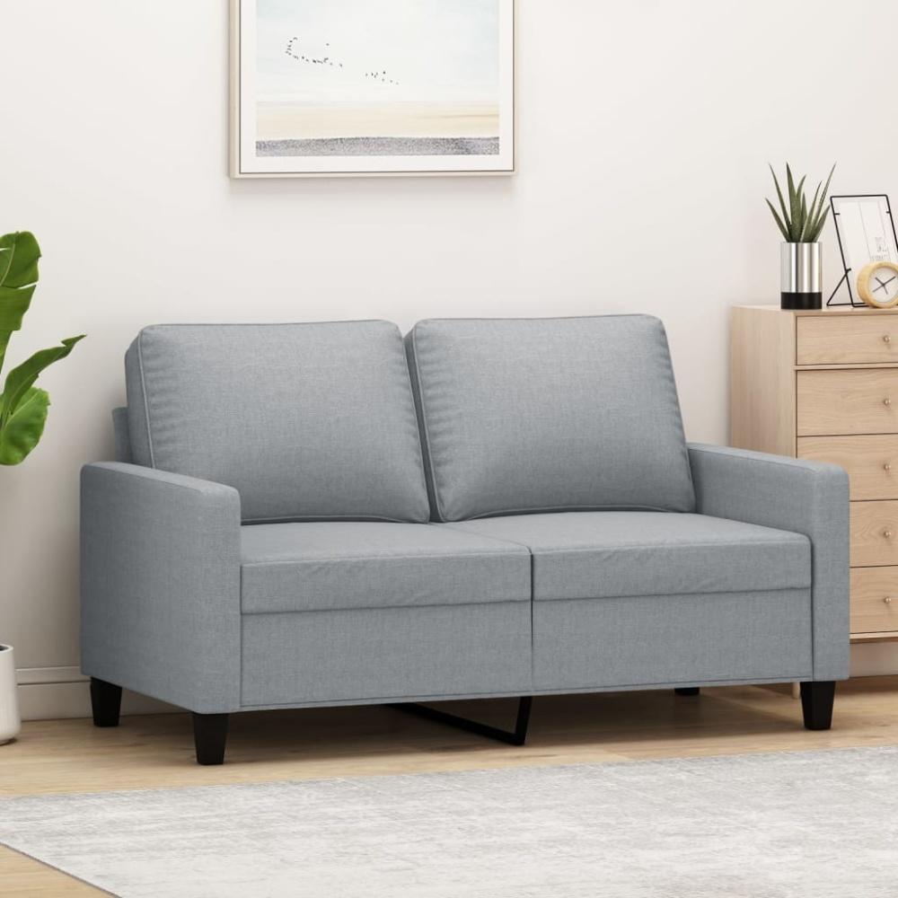 vidaXL 2-Sitzer-Sofa Hellgrau 120 cm Stoff Bild 1