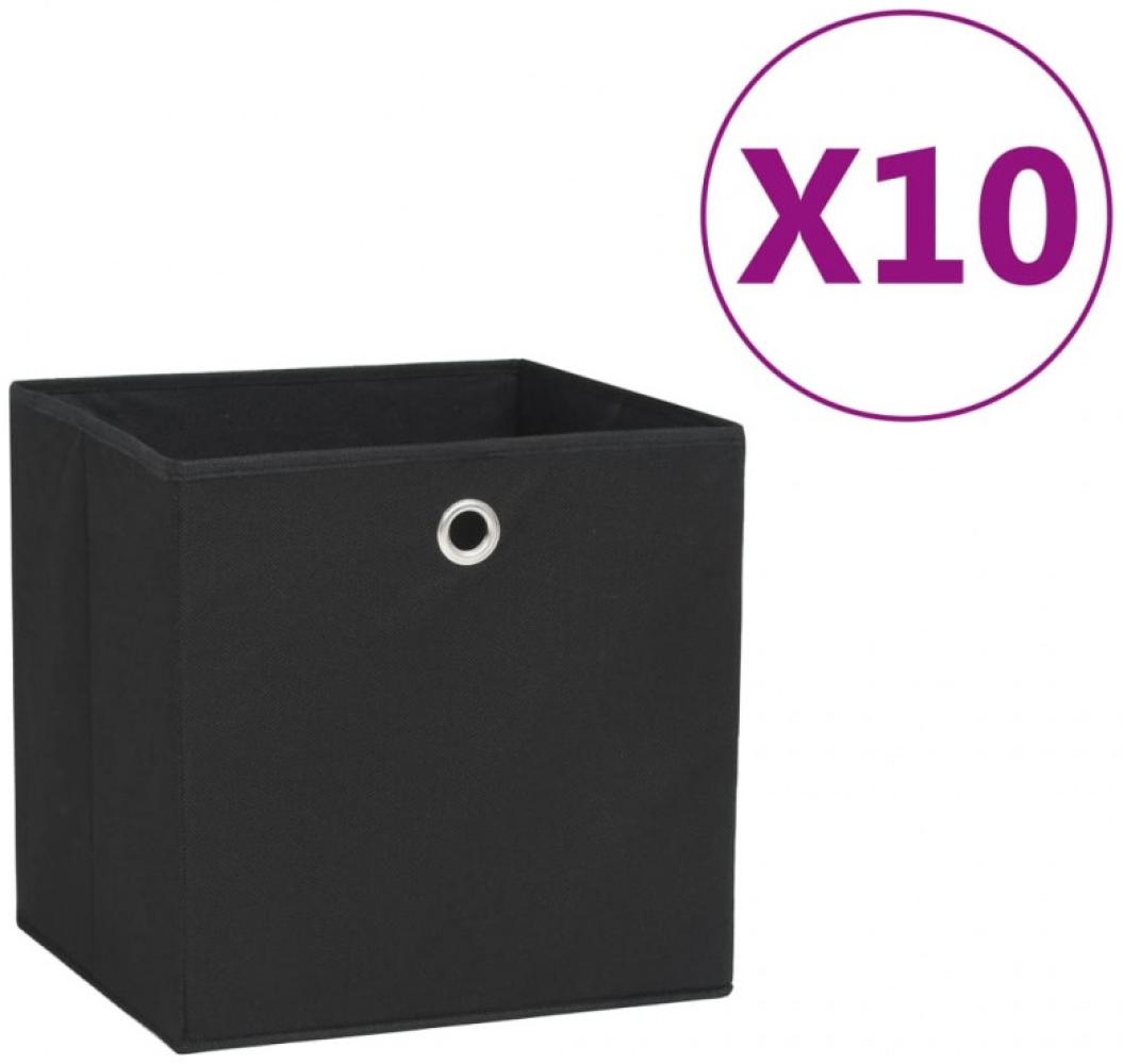 Aufbewahrungsboxen 10 Stk. Vliesstoff 28x28x28 cm Schwarz Bild 1