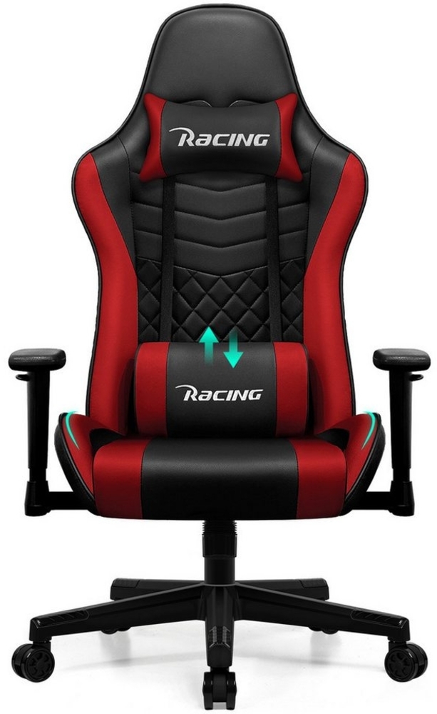 Hiazurm Gaming-Stuhl Gaming Stuhl, Bürostuhl Ergonomisch Wippfunktion bis zu 170° (Gaming Chair mit Fußstütze, 8 cm Höhenverstellung), Gepolsterten Armlehnen, Gamer Stuhl 150kg Belastbarkeit Bild 1