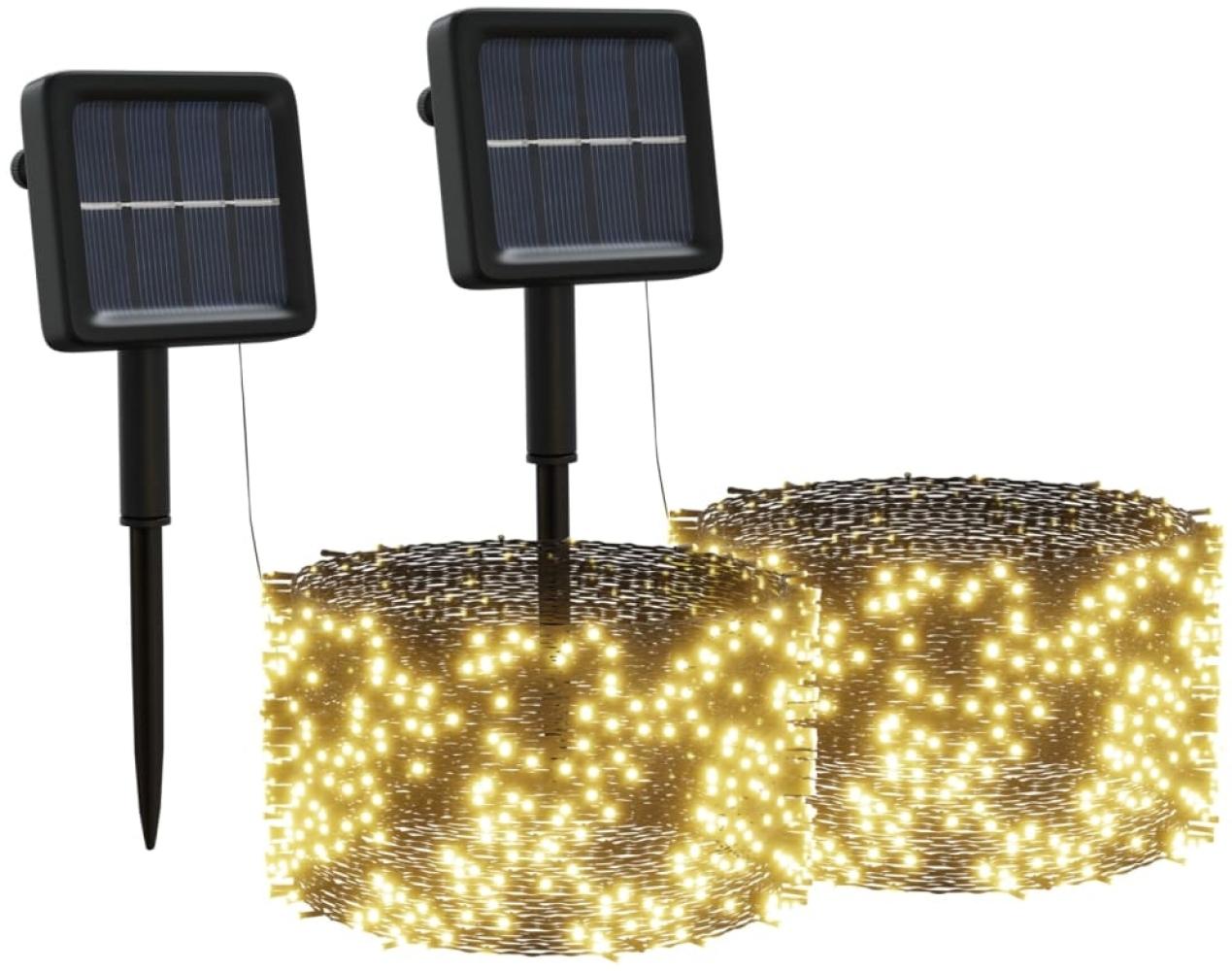 vidaXL Solar-Lichterkette, 2 Stk., 2x200 LED, Warmweiß Bild 1