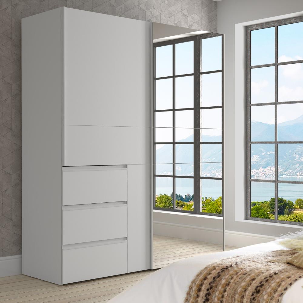 Schwebetürenschrank >WINN 2< (BxHxT: 170,3x205x61,2 cm) in Weiß Bild 1