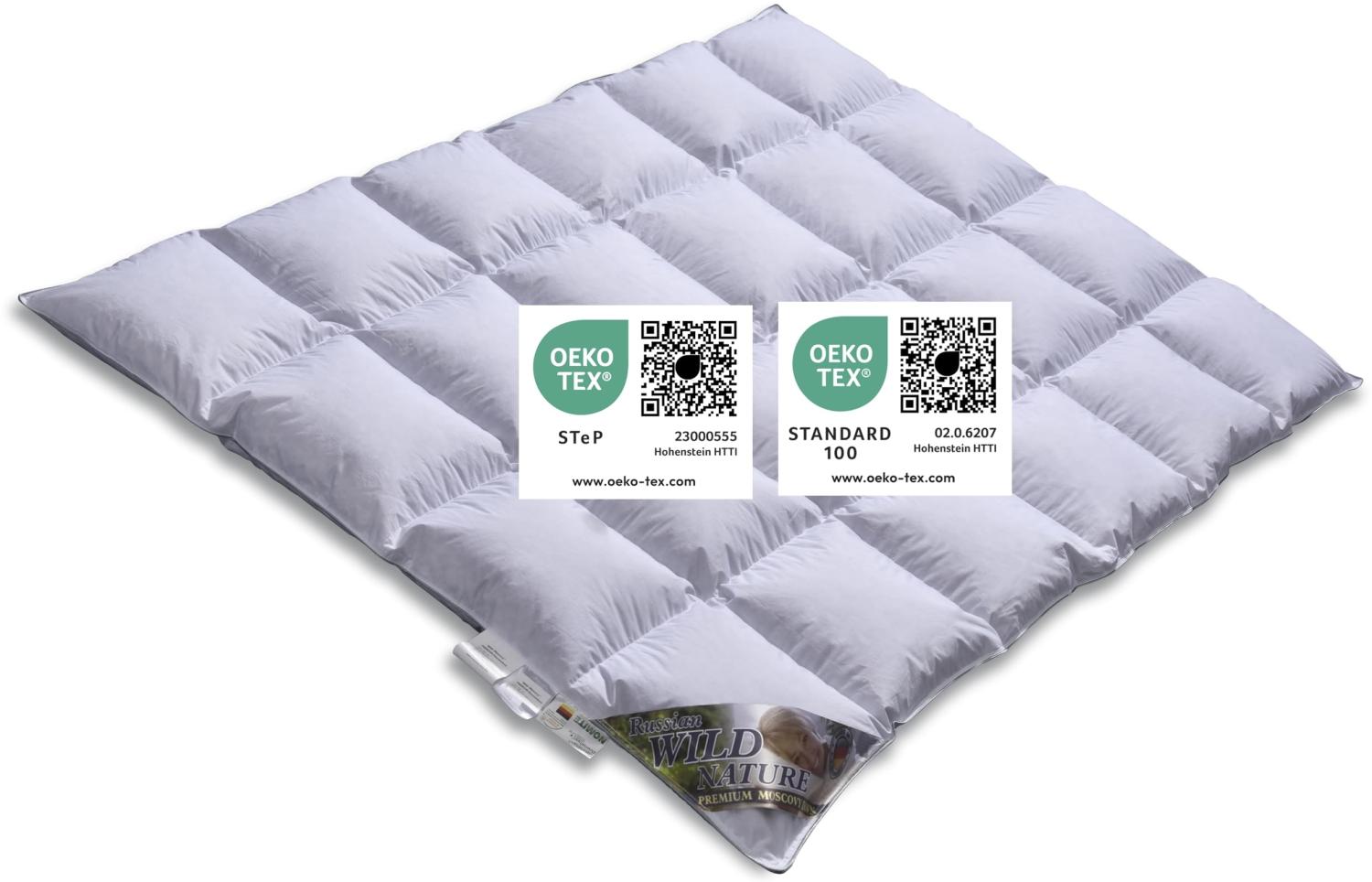 Vitaschlaf® TESTSIEGER Wild Moscovy® W6 EXTRA WARM Premium Daunendecke Daunenbett Made in Germany Since 1947 Made in Germany Since 1947 (200 x 200 cm) Bild 1