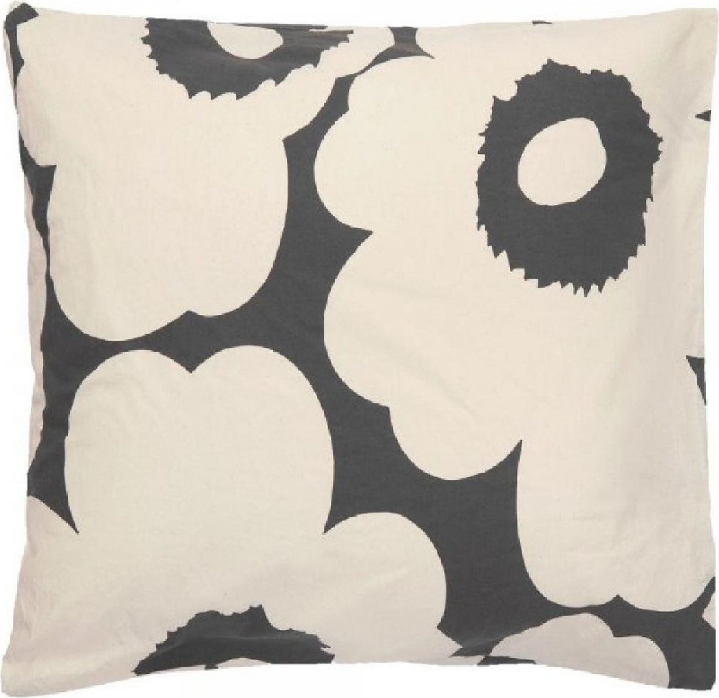 Marimekko Bettwäsche Kopfkissenbezug Unikko Charcoal-Off White (80x80 cm) Bild 1