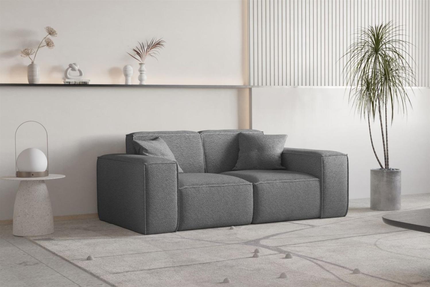 Sofa Designersofa CELES PREMIUM 2-Sitzer in Stoff Ascot Bukla Graphit Bild 1