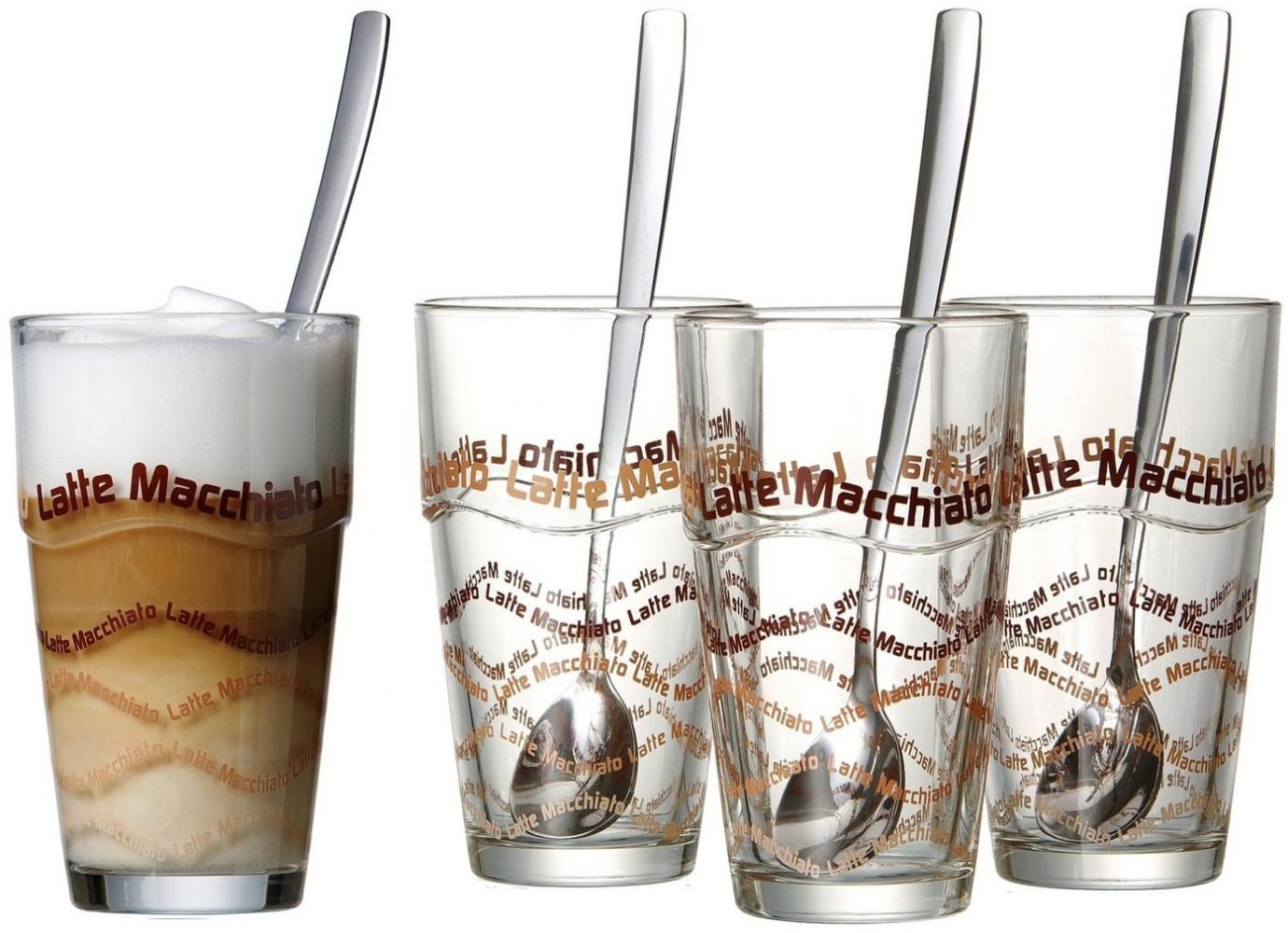 Ritzenhoff & Breker Latte-Macchiato-Glas, Glas, 4 Gläser, 4 Longdrinklöffel Bild 1