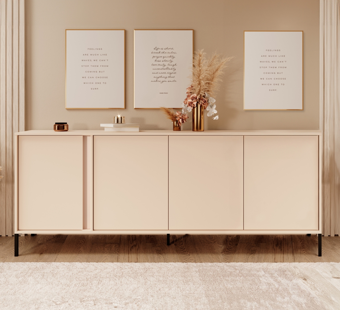AX LIVING Langes Sideboard Piemontesia beige – 202,9 cm breit, modern Bild 1