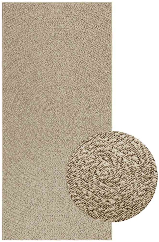 Teppich ZIZUR Beige 100x200 cm Jute-Optik Indoor und Outdoor 4010405 Bild 1