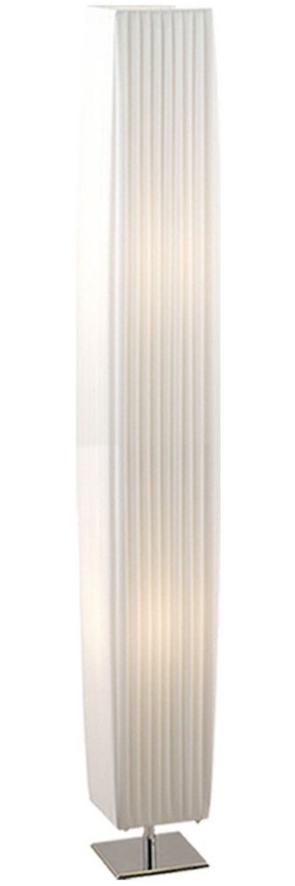 Kleine LED Stehleuchte mit Plissee Stoffschirm Weiß eckig, Höhe 119cm Bild 1