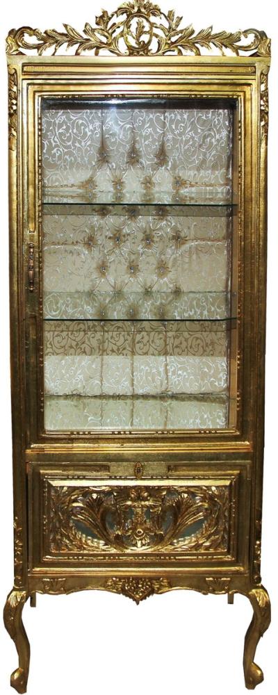 Casa Padrino Barock Vitrine Gold / Gold - Vitrinenschrank - Wohnzimmerschrank Glasvitrine - Antik Look Bild 1