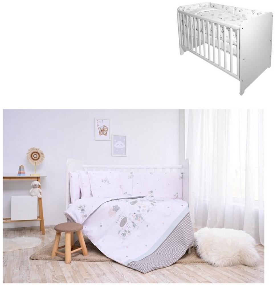 Lorelli Babybettwäsche Set Smile 6-teilig Decke 140x95 Kissen 43x35 Bett 120x60 weiß Bild 1