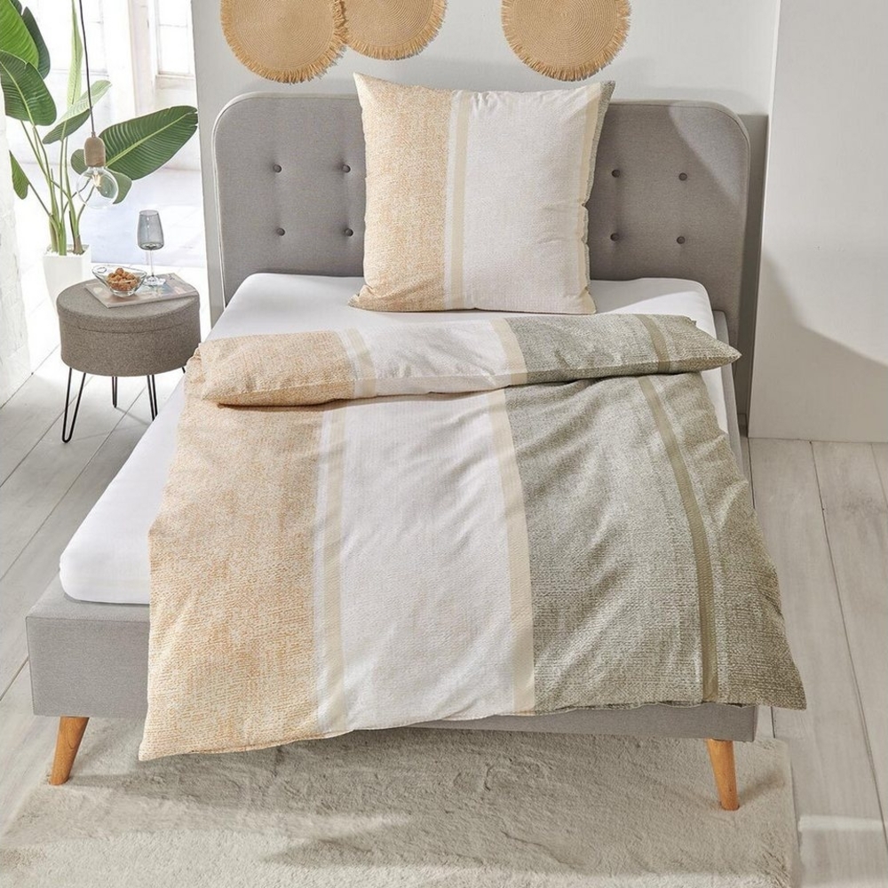 TRAUMSCHLAF Bettwäsche Stuttgart, Seersucker, 2 teilig, Moderne Längsstreifen Bettwäsche Bild 1