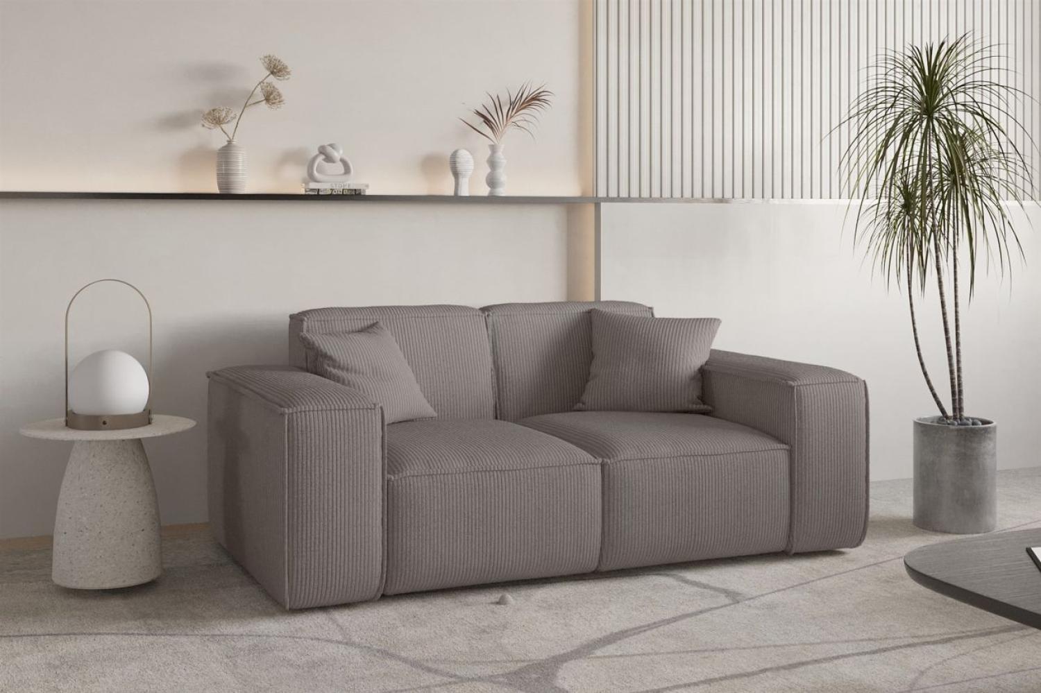 Sofa Designersofa CELES PREMIUM 2-Sitzer in Stoff Scala Taupe Bild 1