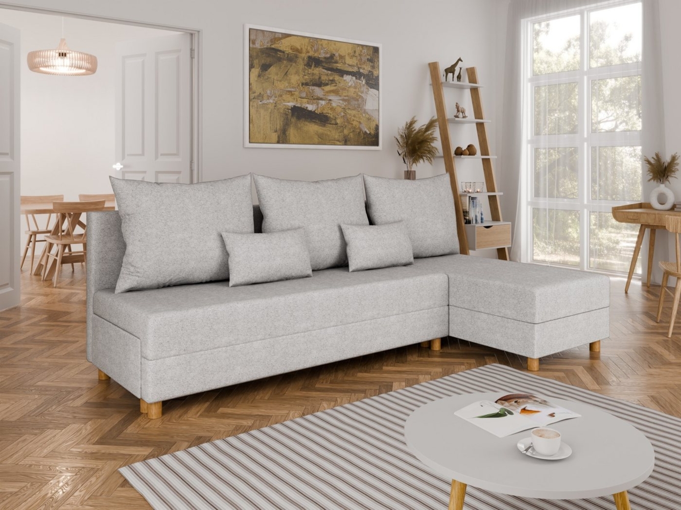 PANDA MÖBEL GmbH Ecksofa Ecksofa L-Form LELLICE- links oder rechts montierbar Bild 1