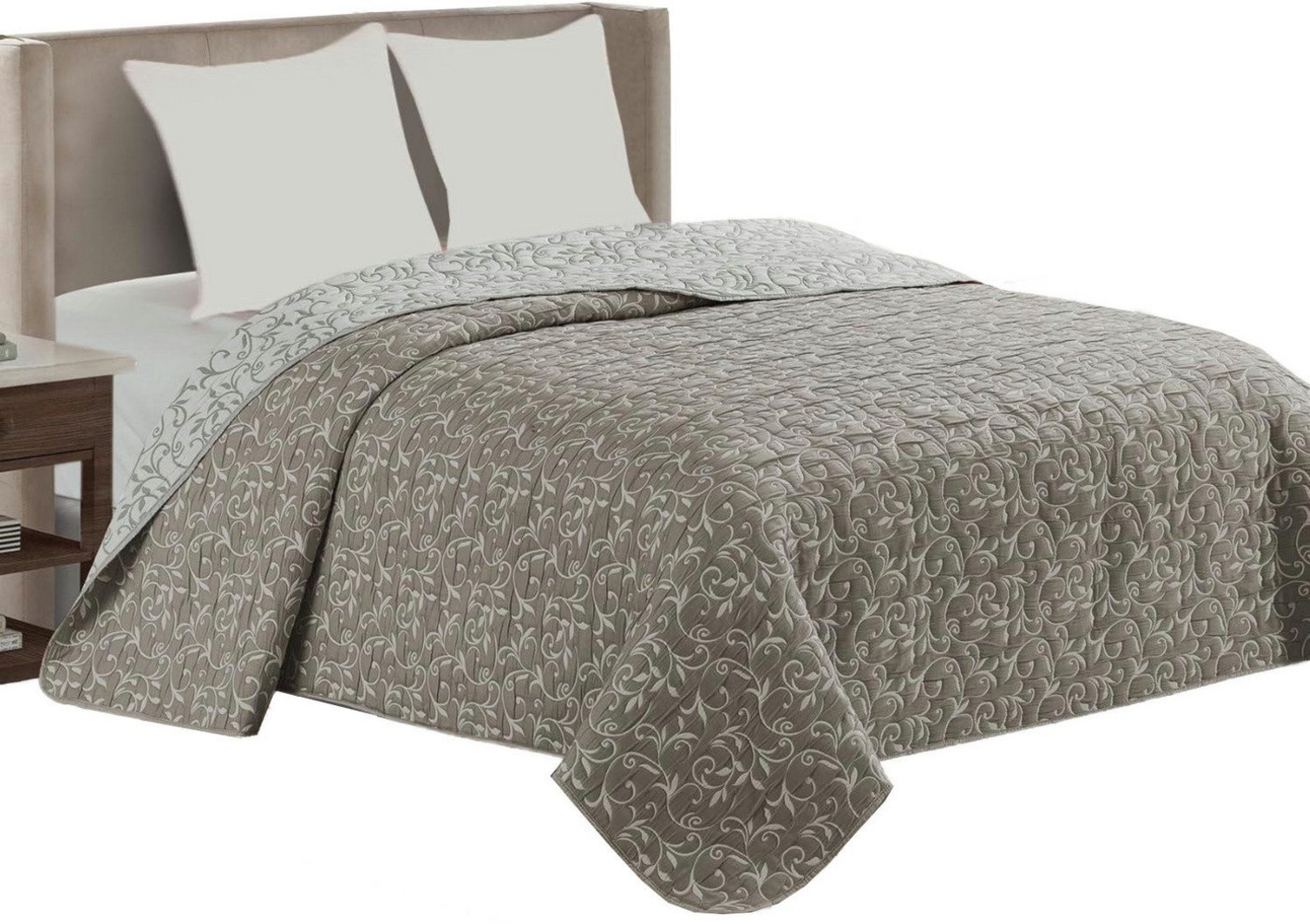 Delindo Lifestyle Tagesdecke Ornamente, Bettüberwurf für Doppelbett, gesteppt Bild 1