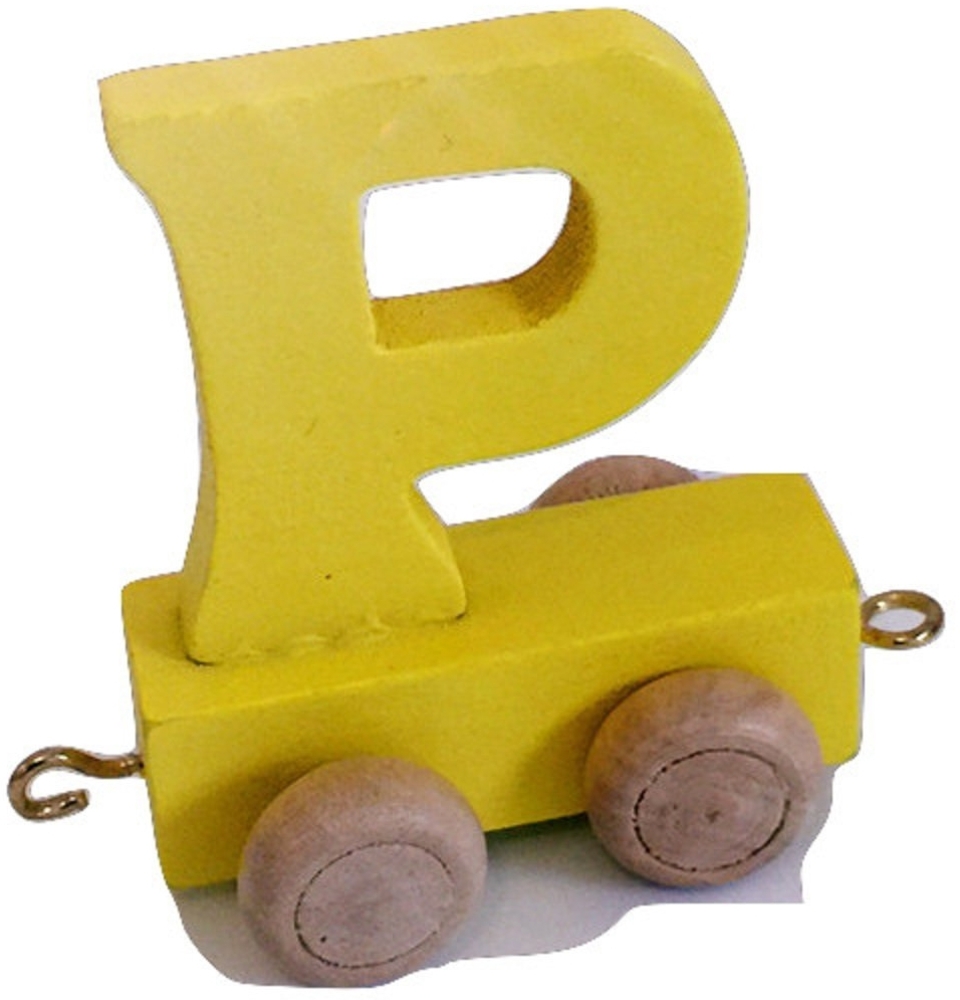 FunWorldToys® Buchstabenzug Bunt Holzeisenbahn Namenszug aus Holz (Buchstabe P) Bild 1