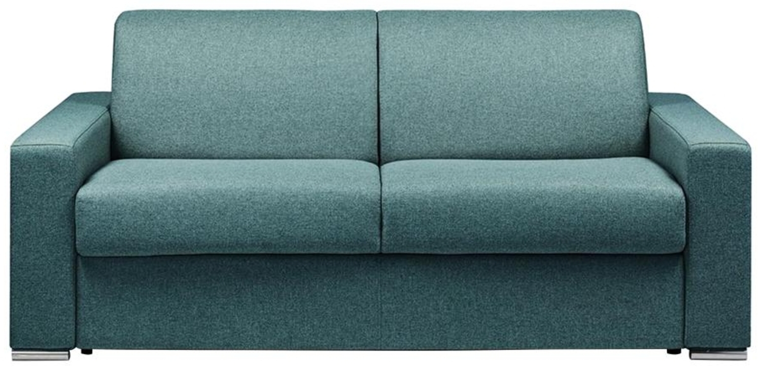 Vente-unique - Schlafsofa 3-Sitzer - Liegefläche: 140 cm - Matratzenhöhe: 22 cm - Stoff - Blau - CALITO Bild 1