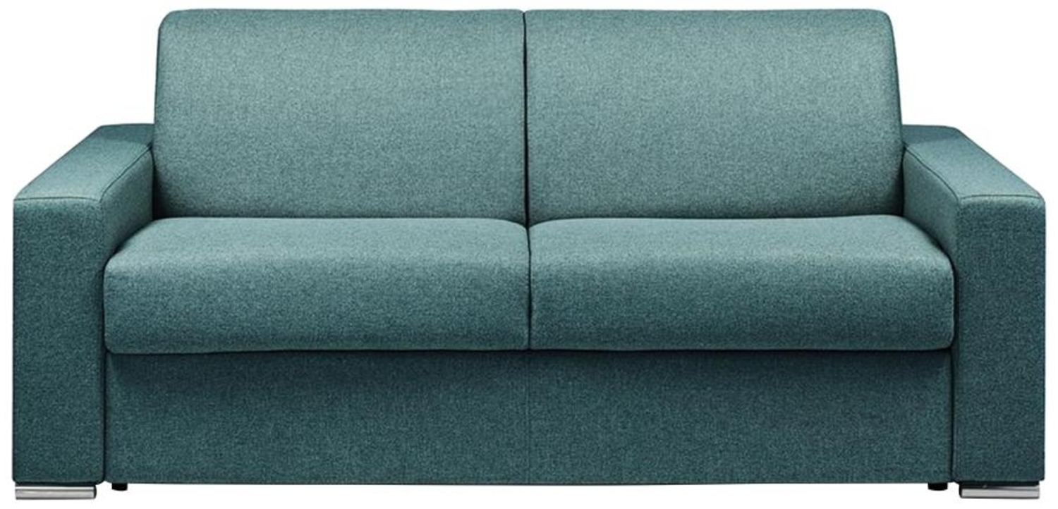 Vente-unique - Schlafsofa 3-Sitzer - Liegefläche: 140 cm - Matratzenhöhe: 22 cm - Stoff - Blau - CALITO Bild 1