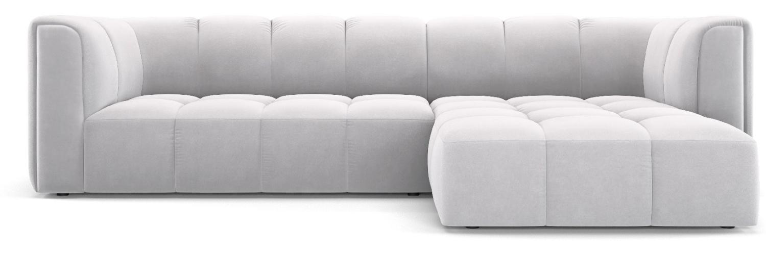 Micadoni Modulares Ecksofa Serena 3-Sitzer Rechts Samtstoff Silber Bild 1