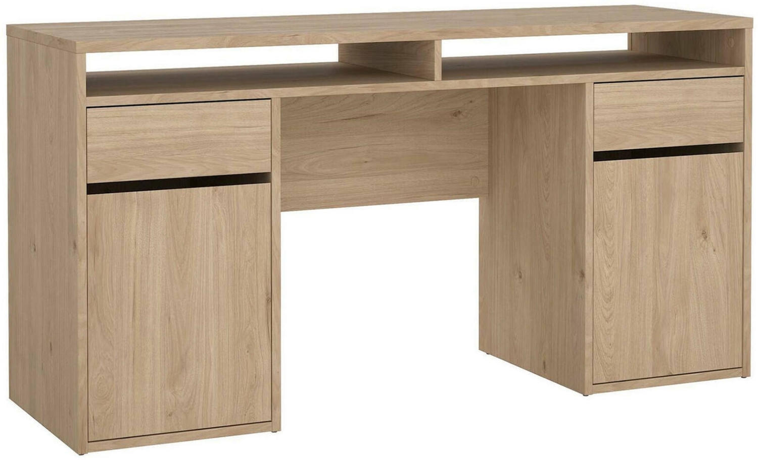 Dmora Schreibtisch Leepi, Mehrzweckschreibtisch, Bürotisch für PC, Eckschreibtisch, 149x48 h77 cm, Eiche Bild 1