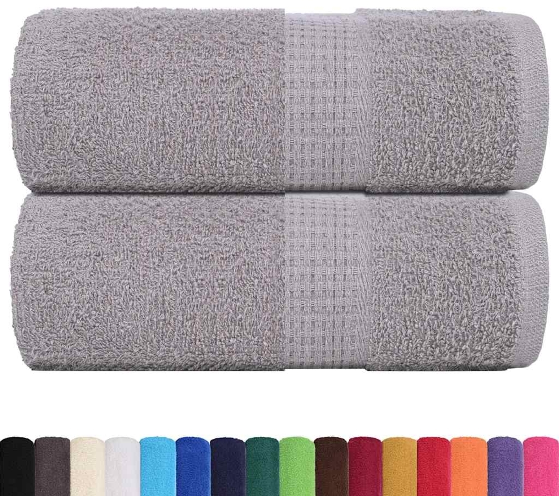 vidaXL Gästetücher 2 Stk. Grau 30x50 cm 360 g/m² 100% Baumwolle 136827 Bild 1