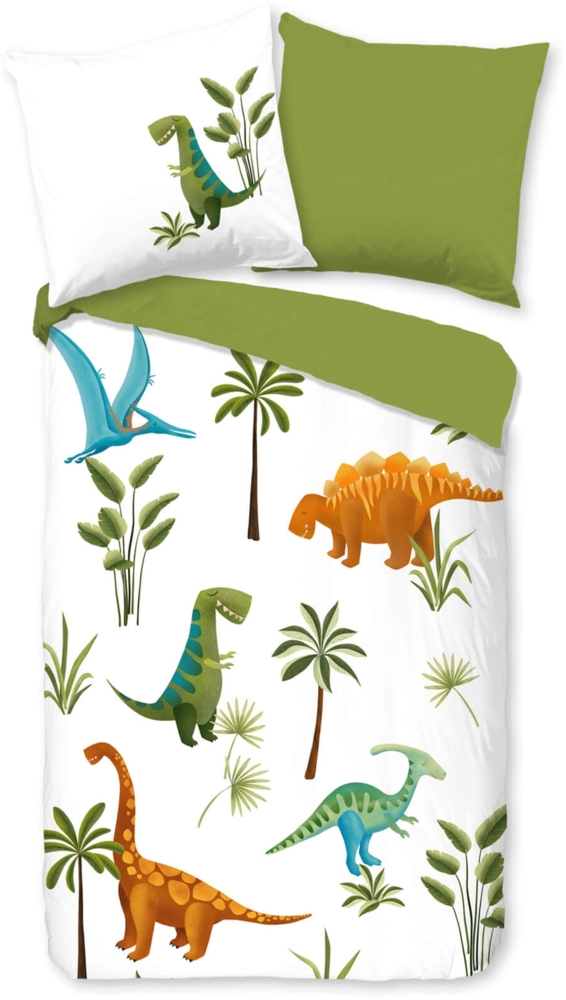 Good Morning Bettwäsche 20014 Jurassic Park White 135 x 200 + 80 x 80 cm Bild 1