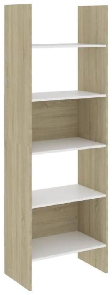 vidaXL Bücherregal Weiß und Sonoma-Eiche 60 x 35 x 180 cm Spanplatte [803412] Bild 1