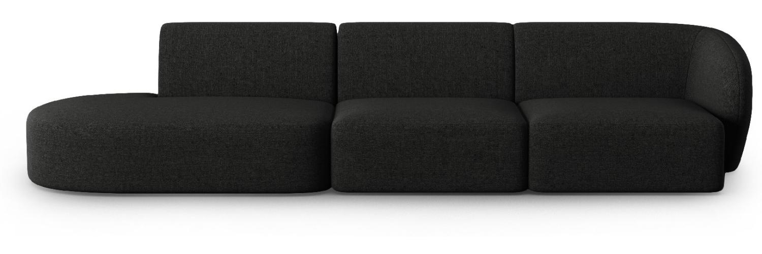 Micadoni Modulares Sofa Shane 4-Sitzer Links Chenille Schwarz Melange Bild 1