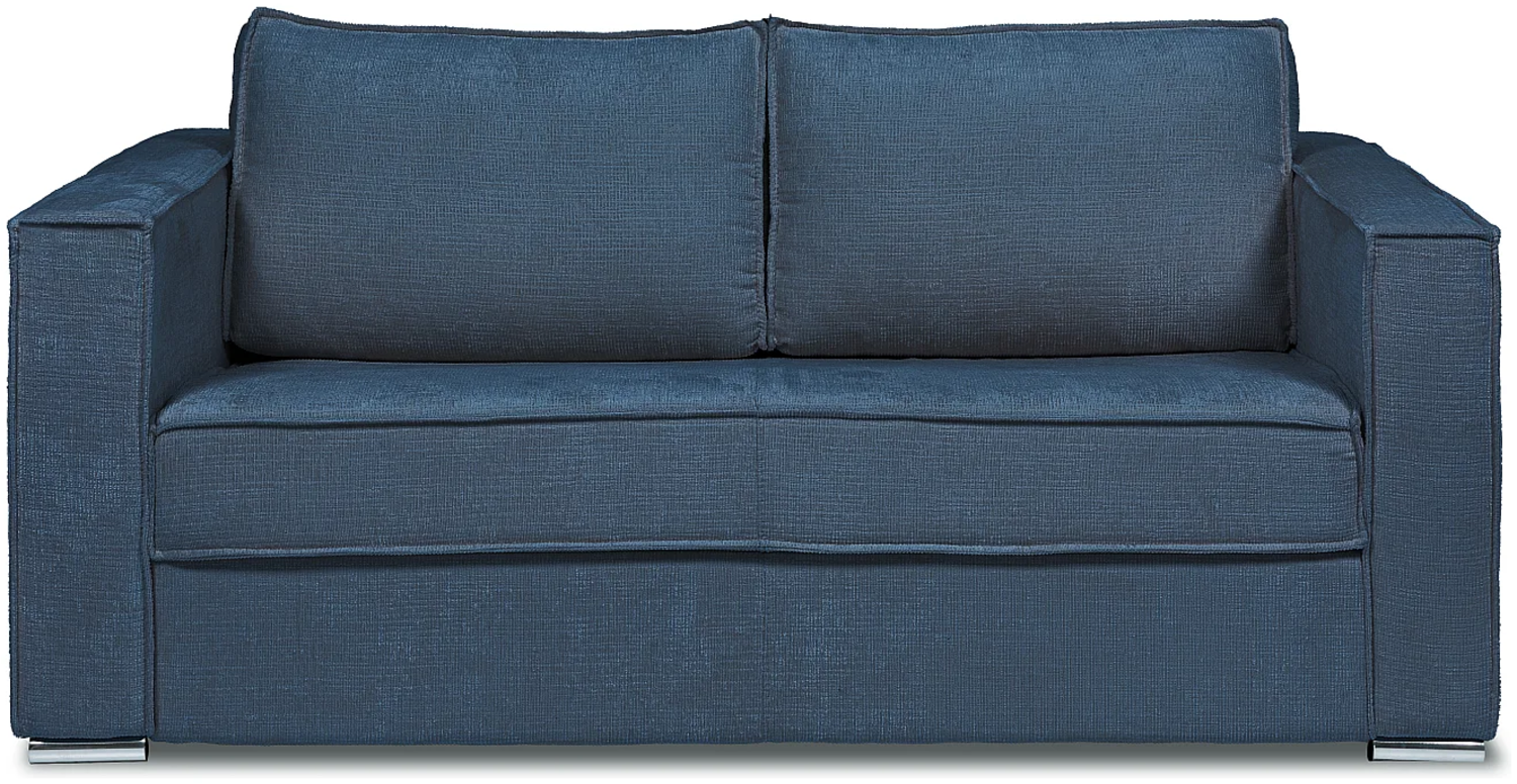 Vente-unique - Schlafsofa mit Matratze 3-Sitzer - Chenille-Stoff - Blau - Liegefläche 140 cm - Matratze 18 cm - LORETO Bild 1