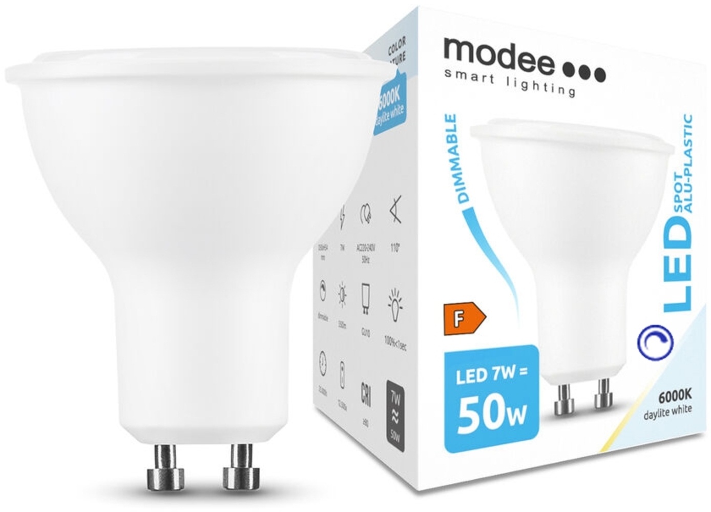 7W Dimmbare LED GU10 Leuchtmittel Leuchte LED Spot Einbauleuchte 110° 550 Lumen Dimmbar Kaltweiß 5 stück Bild 1