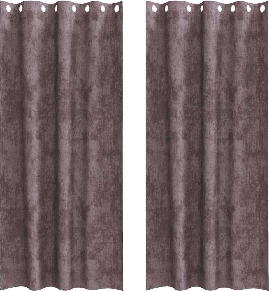 vidaXL Samtvorhänge mit Vorhängen 2 pcs Braun 225 x 140 cm Samt 4107660 Bild 1