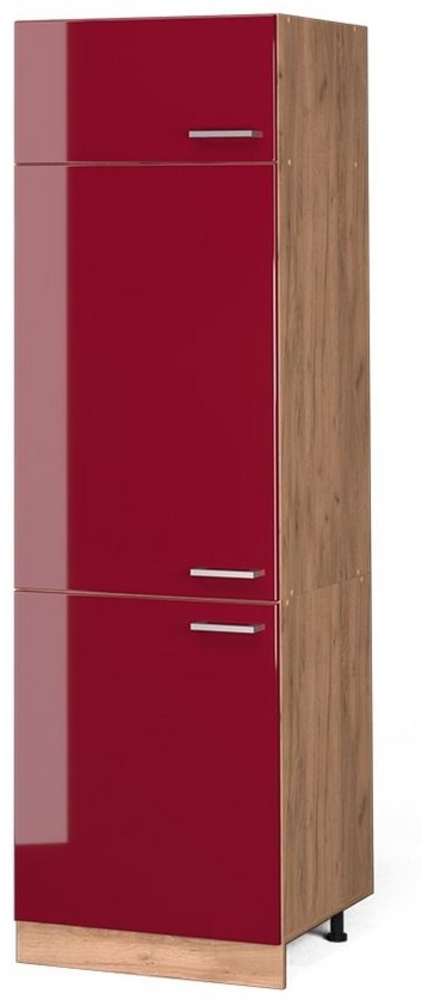 Vicco Küchenschrank Küchenzeile R-Line, Bordeaux Hochglanz, Kühlumbauschrank 60 cm Bild 1
