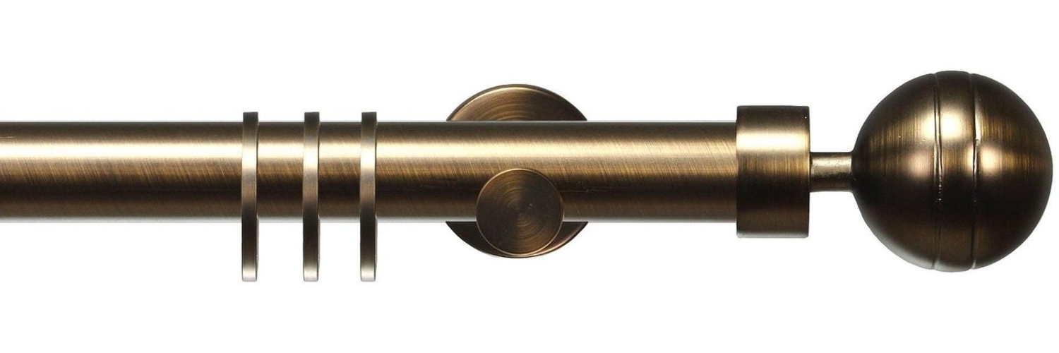 Liedeco Gardinenstange CELKUGEL01SG1L, Ø 25 mm, 1-läufig, Fixmaß, mit Bohren, verschraubt, Metall, 1-läufig im Fixmaß Ø 25 mm Bild 1