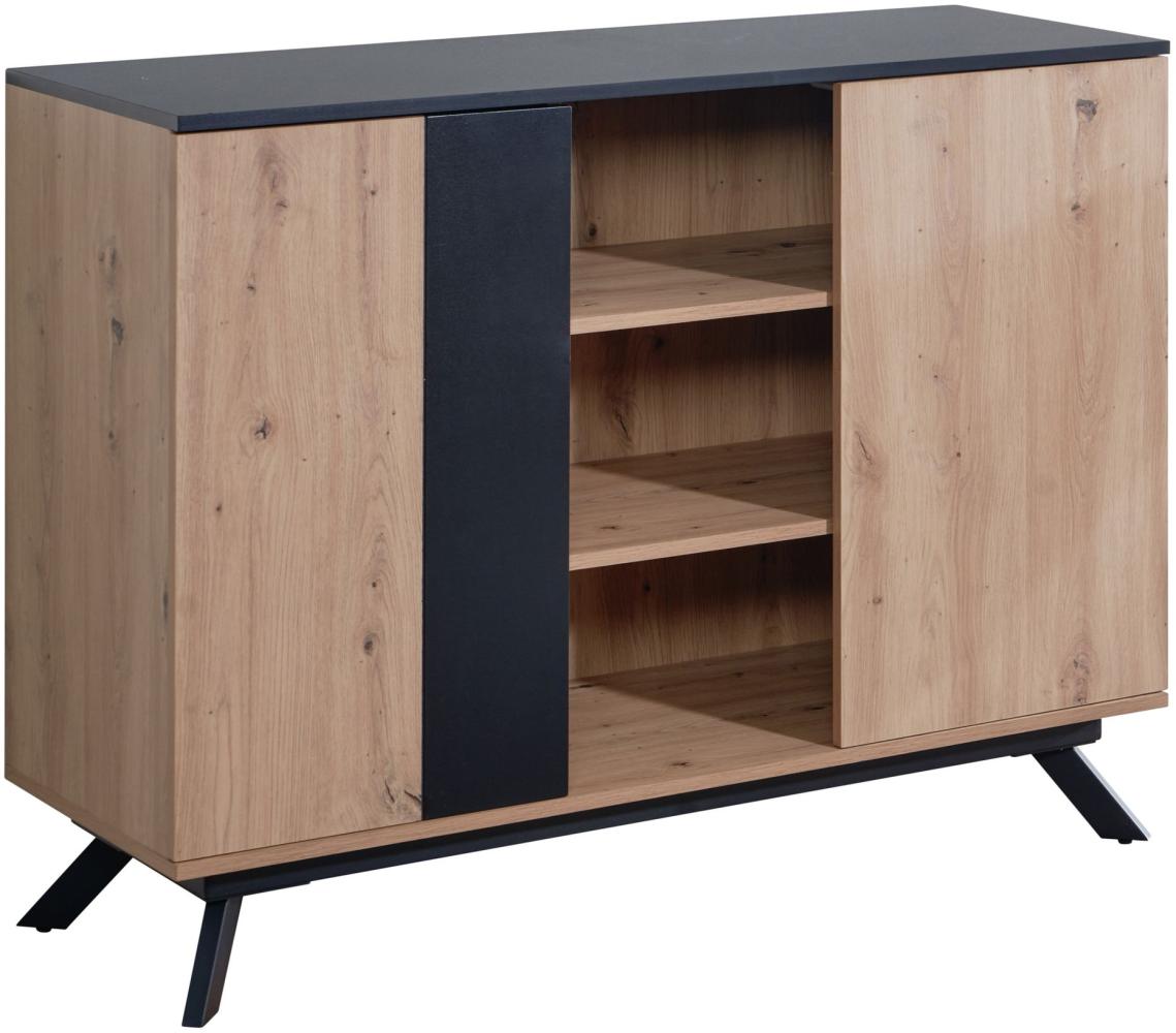 Kadima Design Eichedekor Standschrank, modernes Design, vielseitig für Wohnzimmer, Küche, Flur. 110x40x87 cm Bild 1