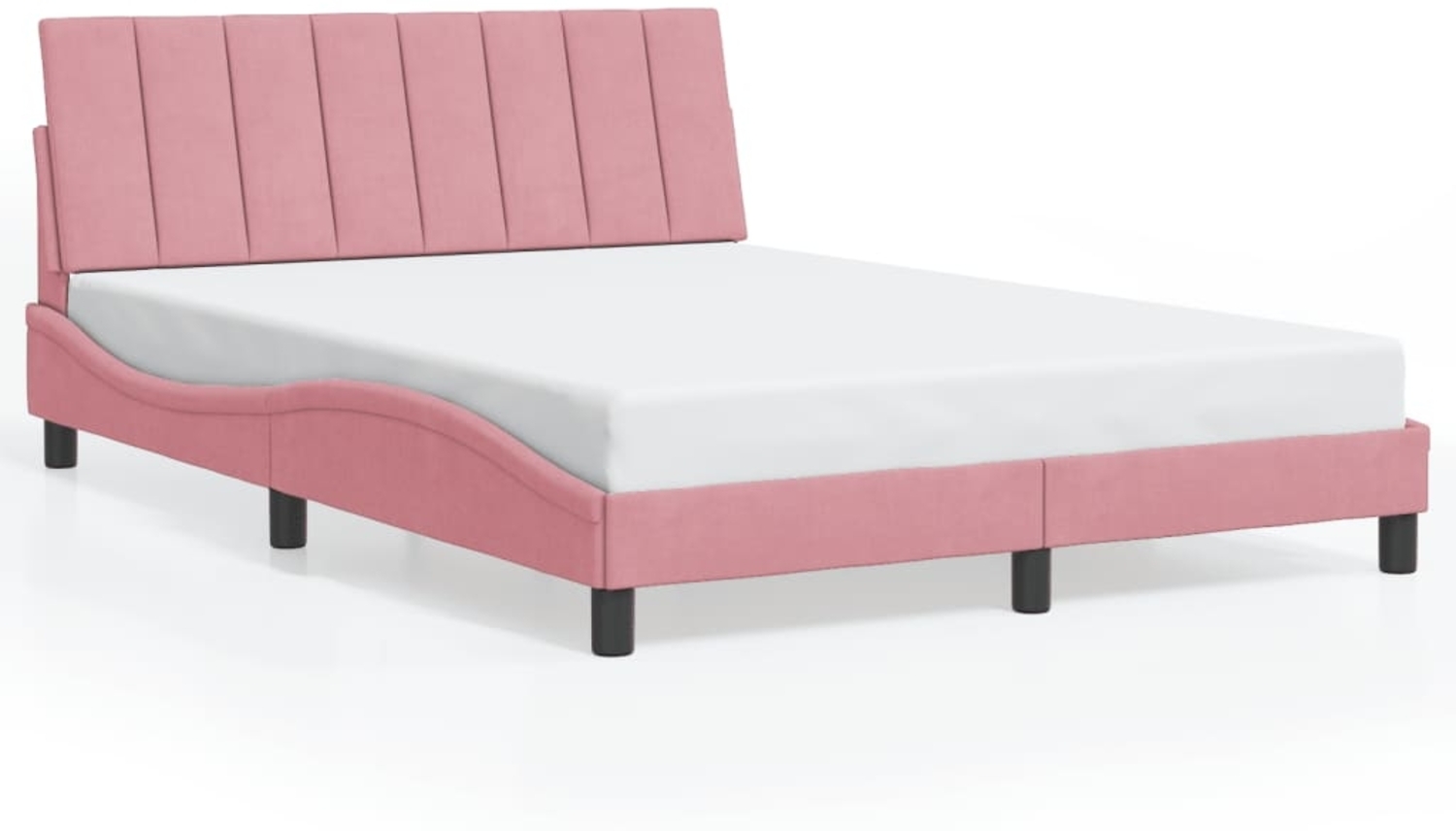 vidaXL Bettgestell ohne Matratze "Hanko" Rosa 140x200 cm Samt 3207854 Bild 1