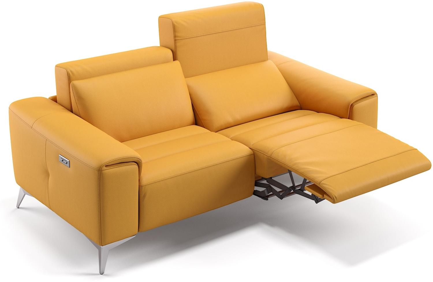 Sofanella Ledersofa BELLA italienisch Echtleder Couch in Gelb Bild 1